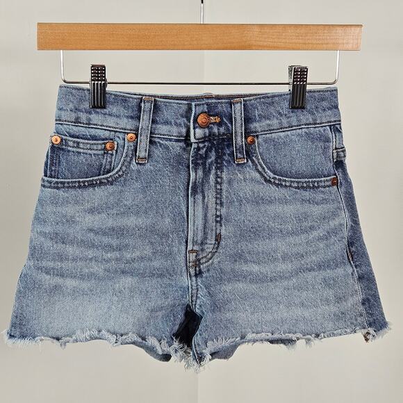 Madewell Pants - Madewell Blue Denim Cut-Off High Waist Jean Short Shorts | Women's 23